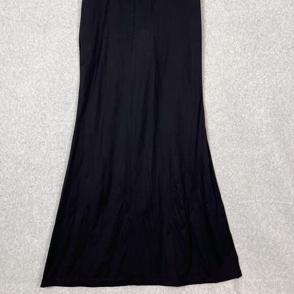 Popilush Black Shapewear Lace V Neck Side Slit Maxi Slip Dress Size Medium - Picture 3 of 9
